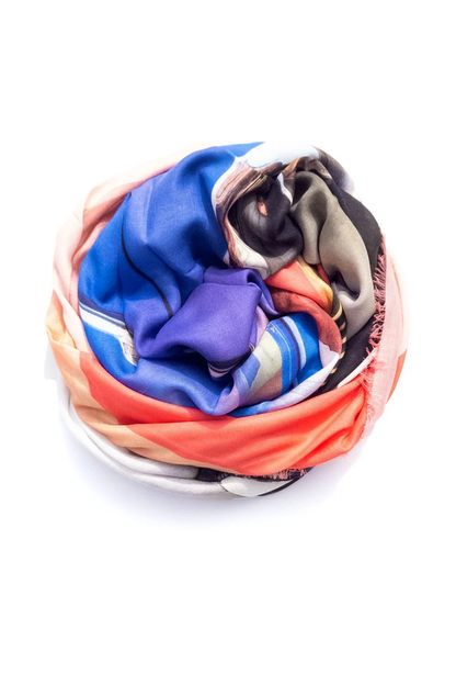 Oversized Square Italian Cashmere Blend Scarf - Purple Taxi – Cuba - Helene Clarkson Design