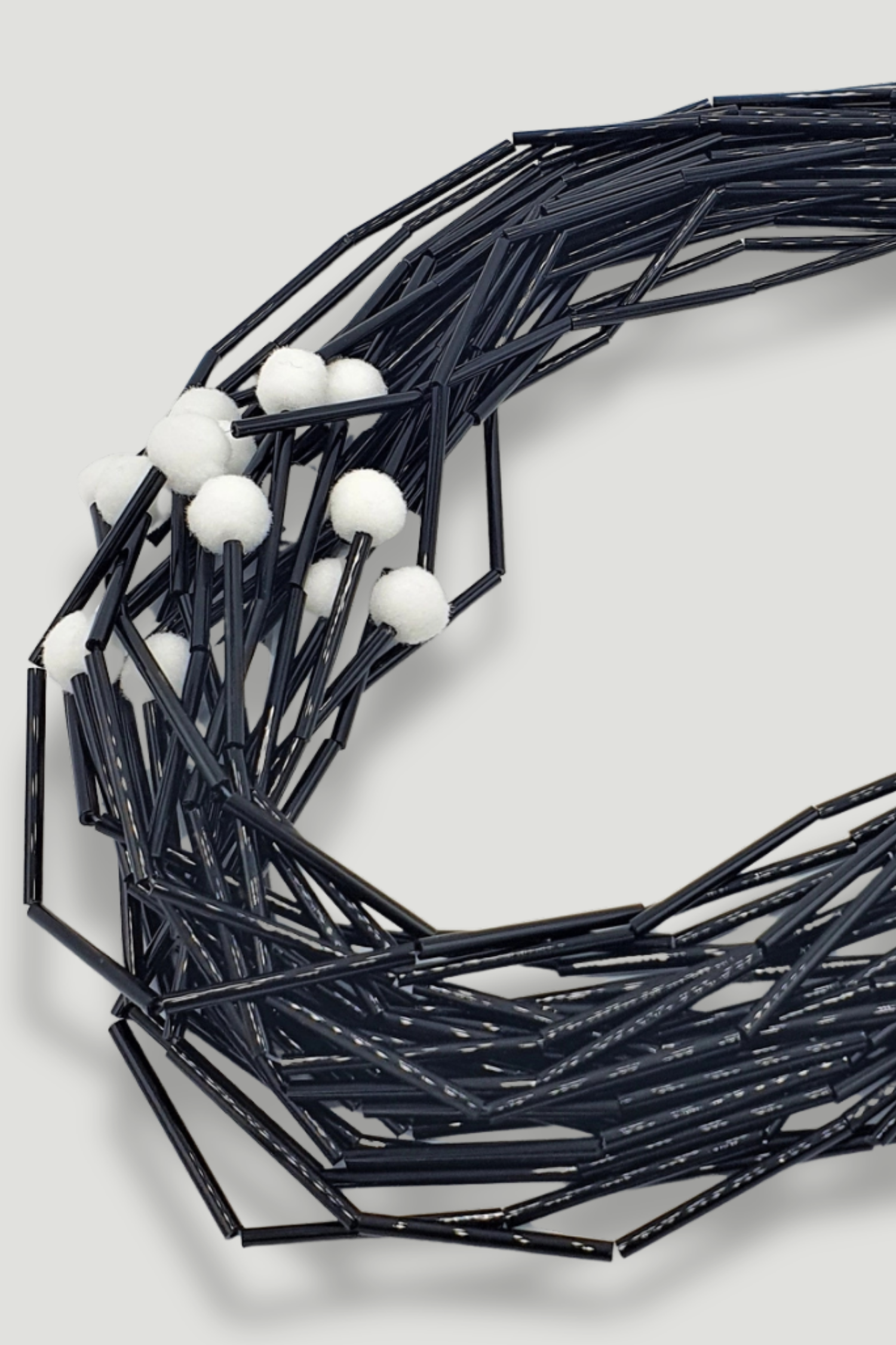 Glass Tube and Pompon Necklace - Rosalba Galati - Helene Clarkson Design