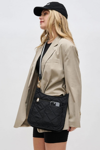 Quilted Motivator Messenger Crossbody Bag - Helene Clarkson Design