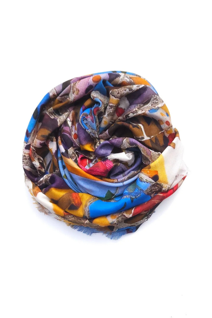 Oversized Square Italian Cashmere Blend Scarf - Barcelona - Helene Clarkson Design