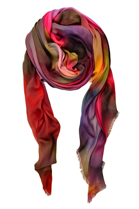 Oversized Square Italian Cashmere Blend Scarf - Celebration - Helene Clarkson Design