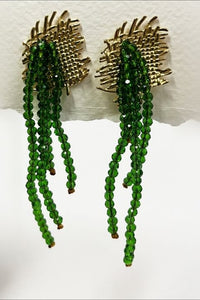 Moss Green Crystal Earrings - Helene Clarkson Design