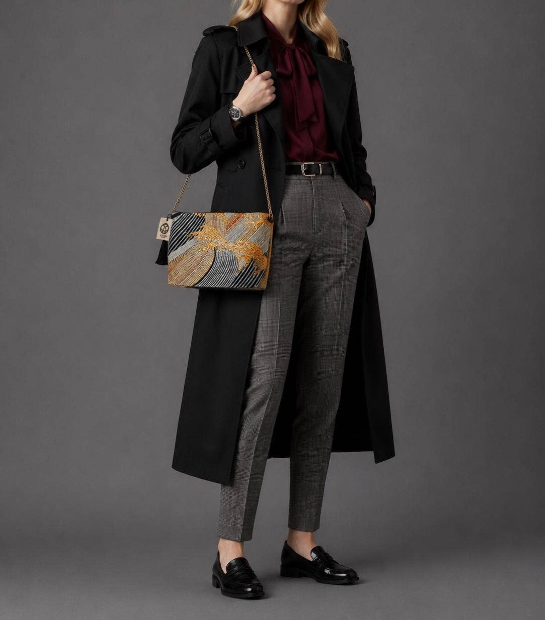 One-of-a-Kind Tatsu-Nami Vintage Obi Silk Shoulder Bag
