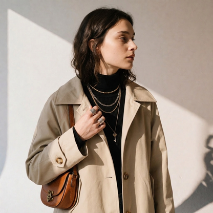 Cropped Cotton Trench Jacket - Helene Clarkson Design