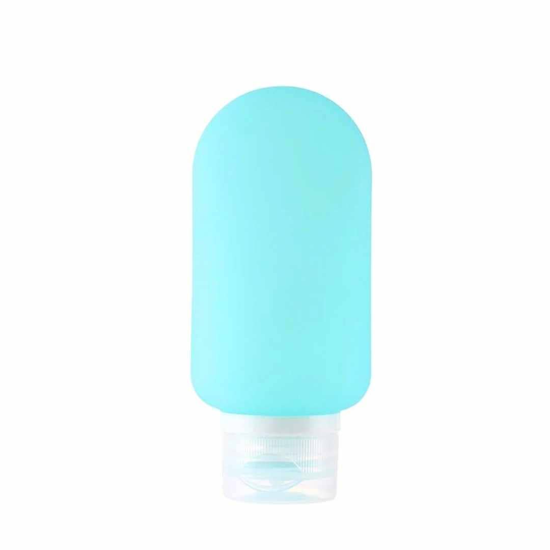 Silicone travel bottle from The Green Jar, compact and flexible accessories for storing liquids on the go.
