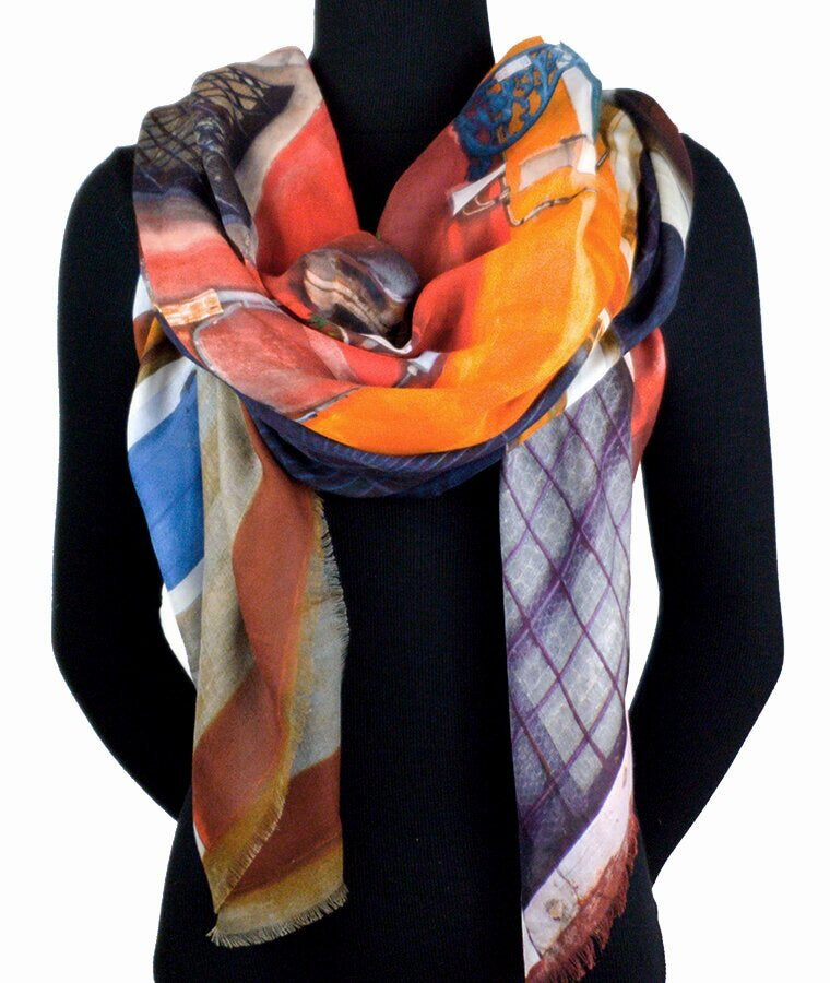 Oversized Rectangular Italian Cashmere Blend Scarf -Venezia, Italy - Helene Clarkson Design