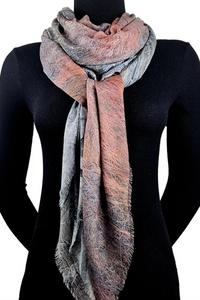 Oversized Square Italian Cashmere Blend Scarf - Cottonwood Grove, New Mexico - Helene Clarkson Design
