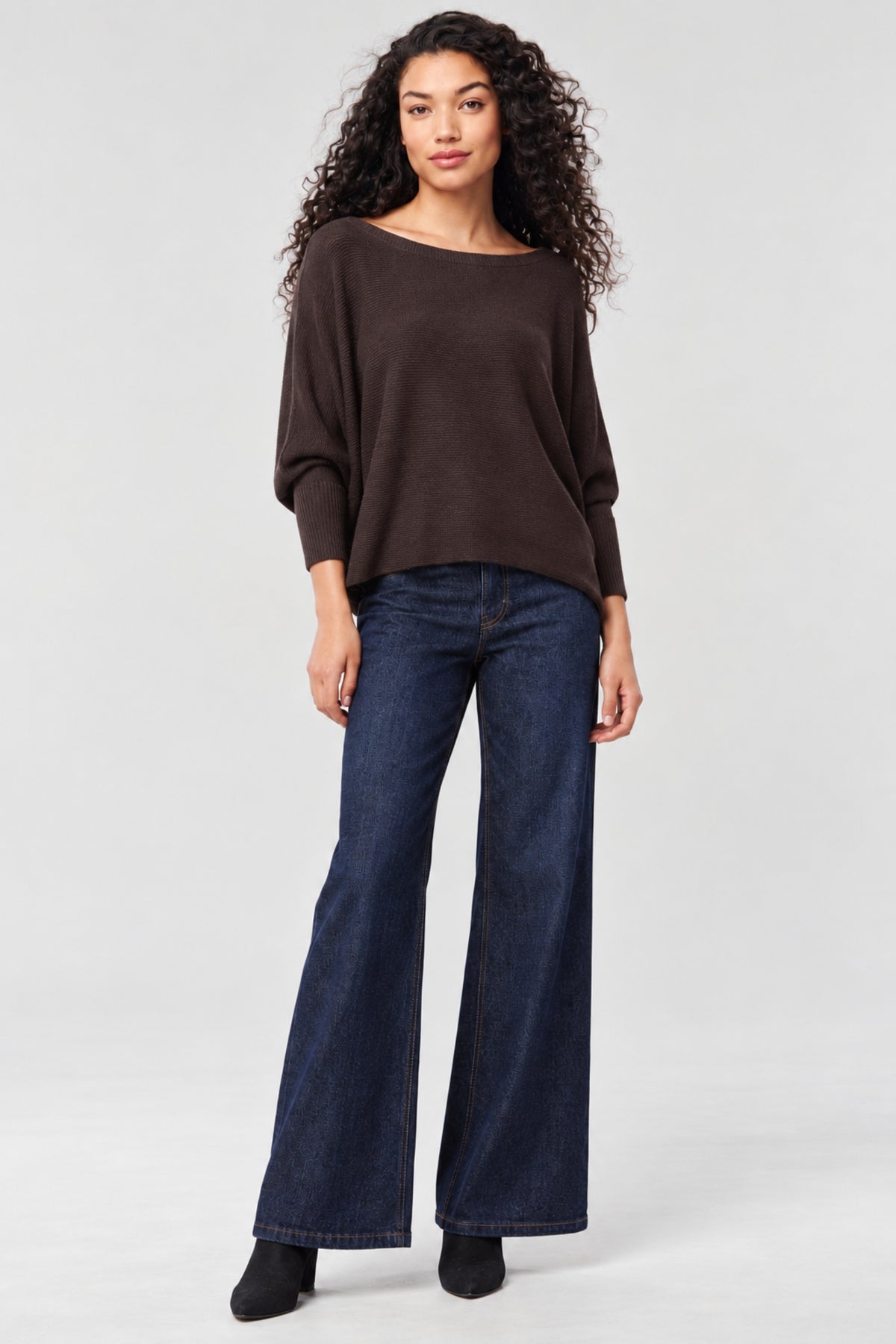 Cashmere-Blend Dolman Long Sleeve Sweater