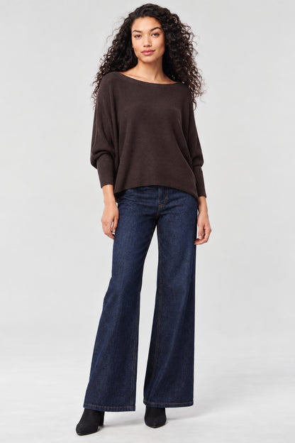 Cashmere-Blend Dolman Long Sleeve Sweater