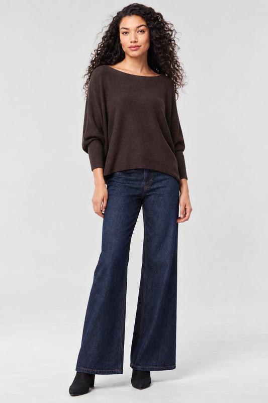 Cashmere-Blend Dolman Long Sleeve Sweater