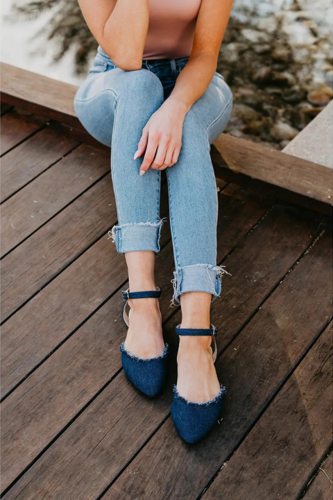 Foldable Flats - Denim Dash - Helene Clarkson Design
