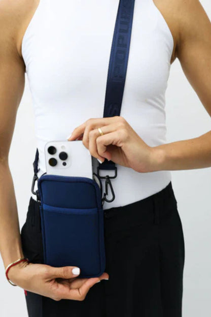 Deep Blue Neoprene Crossbody Phone Bag