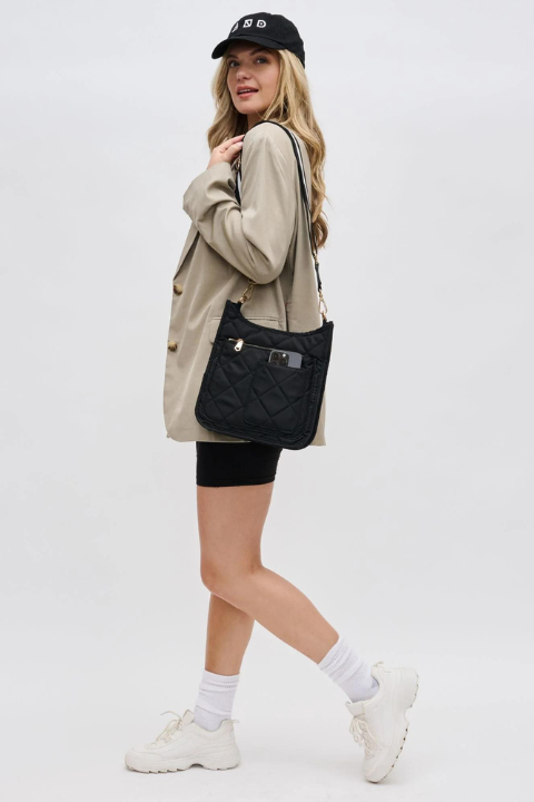 Quilted Motivator Messenger Crossbody Bag - Helene Clarkson Design