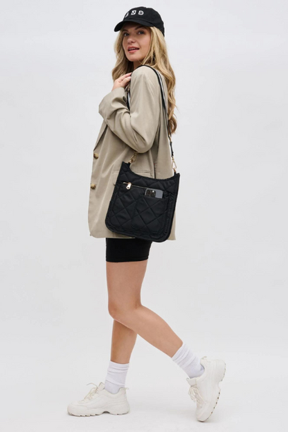 Quilted Motivator Messenger Crossbody Bag - Helene Clarkson Design