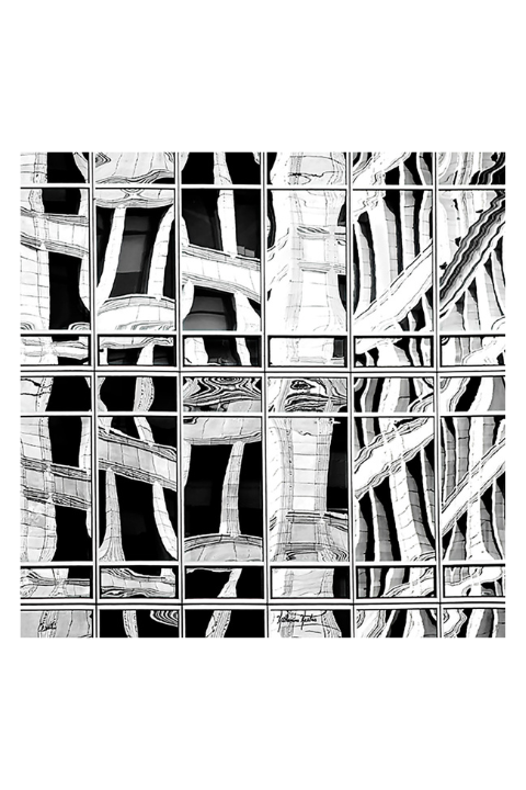 Oversized Square Italian Cashmere Blend Scarf - Reflection Mosaic -NYC - Helene Clarkson Design
