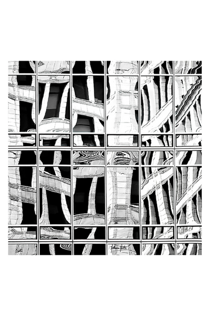 Oversized Square Italian Cashmere Blend Scarf - Reflection Mosaic -NYC - Helene Clarkson Design