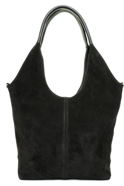 Italian Suede and Leather Shopper Shoulder and Crossbody Bag