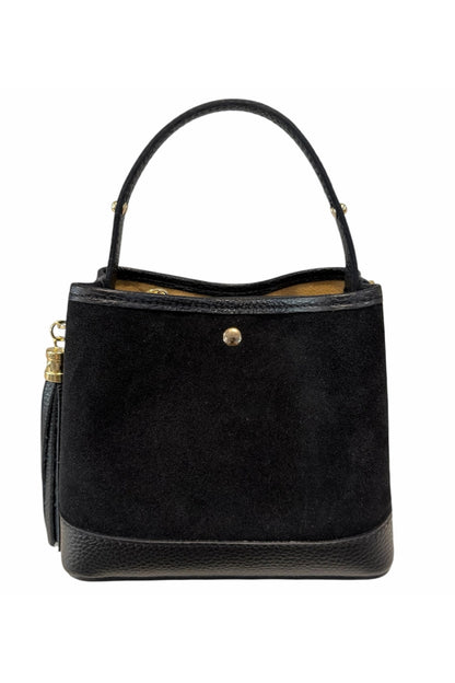 Italian Suede and Leather Bucket Bag