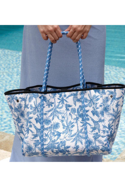 Toile Print Neoprene Everyday Tote