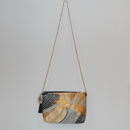 One-of-a-Kind Tatsu-Nami Vintage Obi Silk Shoulder Bag