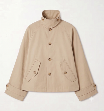 Cropped Cotton Trench Jacket - Helene Clarkson Design