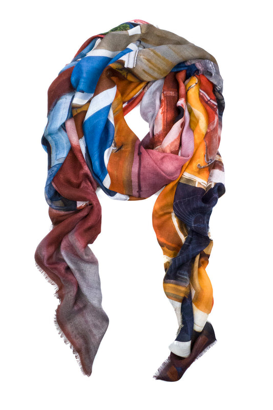 Oversized Rectangular Italian Cashmere Blend Scarf -Venezia, Italy - Helene Clarkson Design
