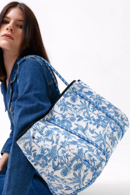 Toile Print Neoprene Everyday Tote