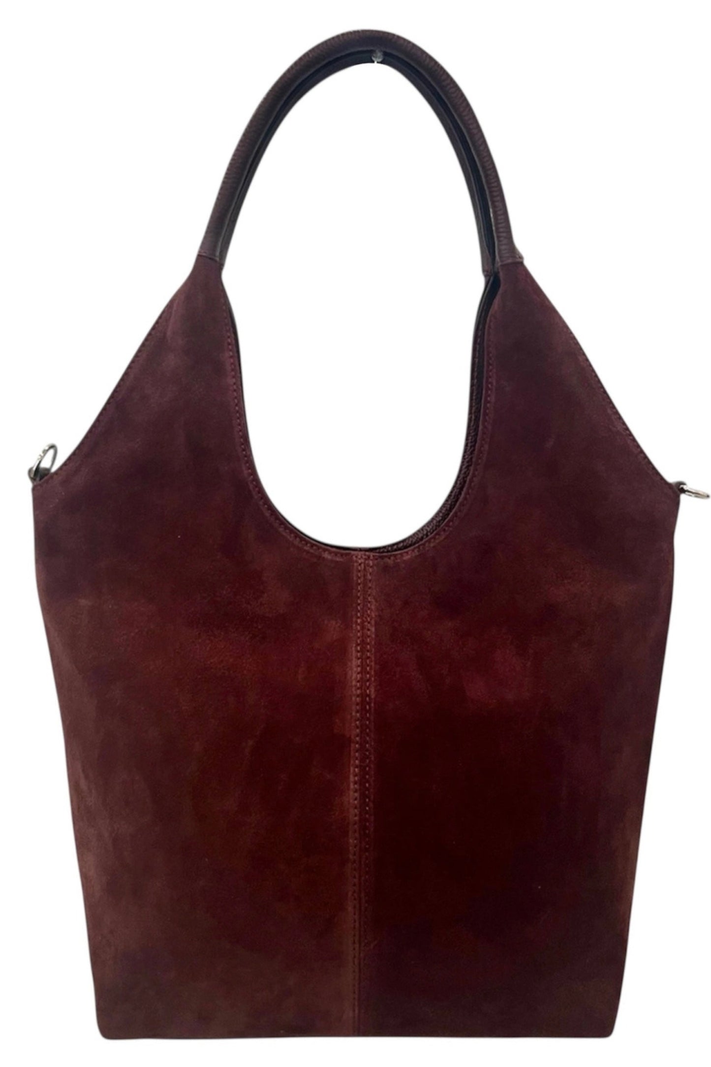 Italian Suede and Leather Shopper Shoulder and Crossbody Bag