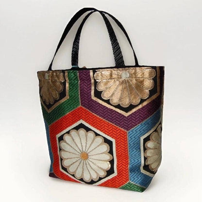 One-of-a-Kind Kikkō Chrysanthemum Vintage Obi Silk Tote