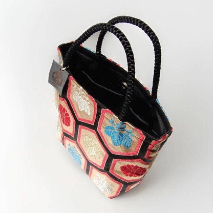 One-of-a-Kind Kikkō Geometric Vintage Obi Silk Tote