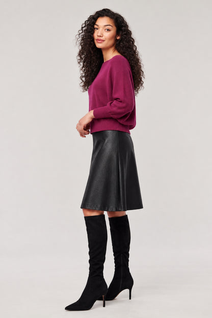 Halle Reversible Vegan Leather & Vegan Suede Skirt - Helene Clarkson Design