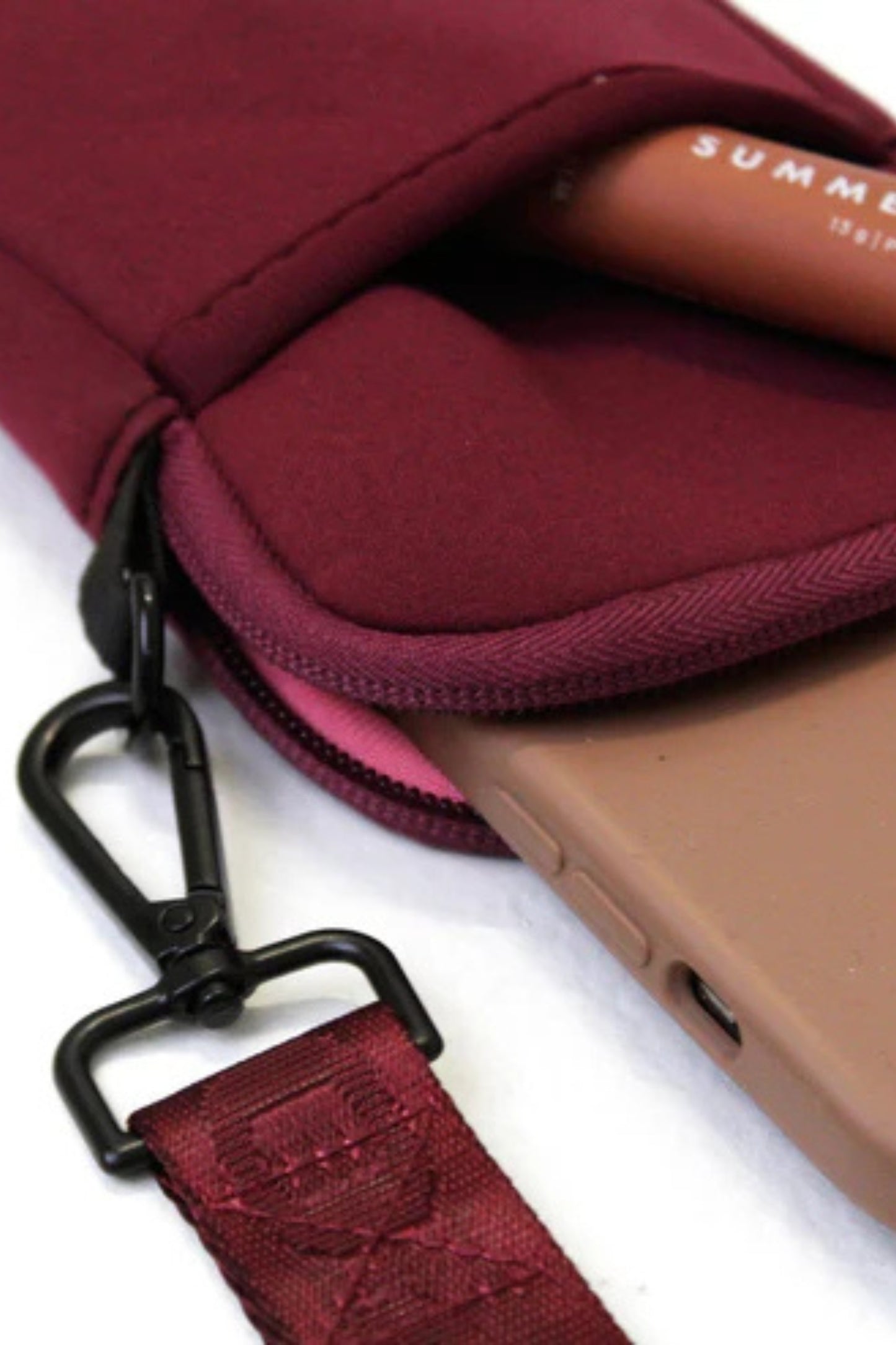 Berry Neoprene Crossbody Phone Bag