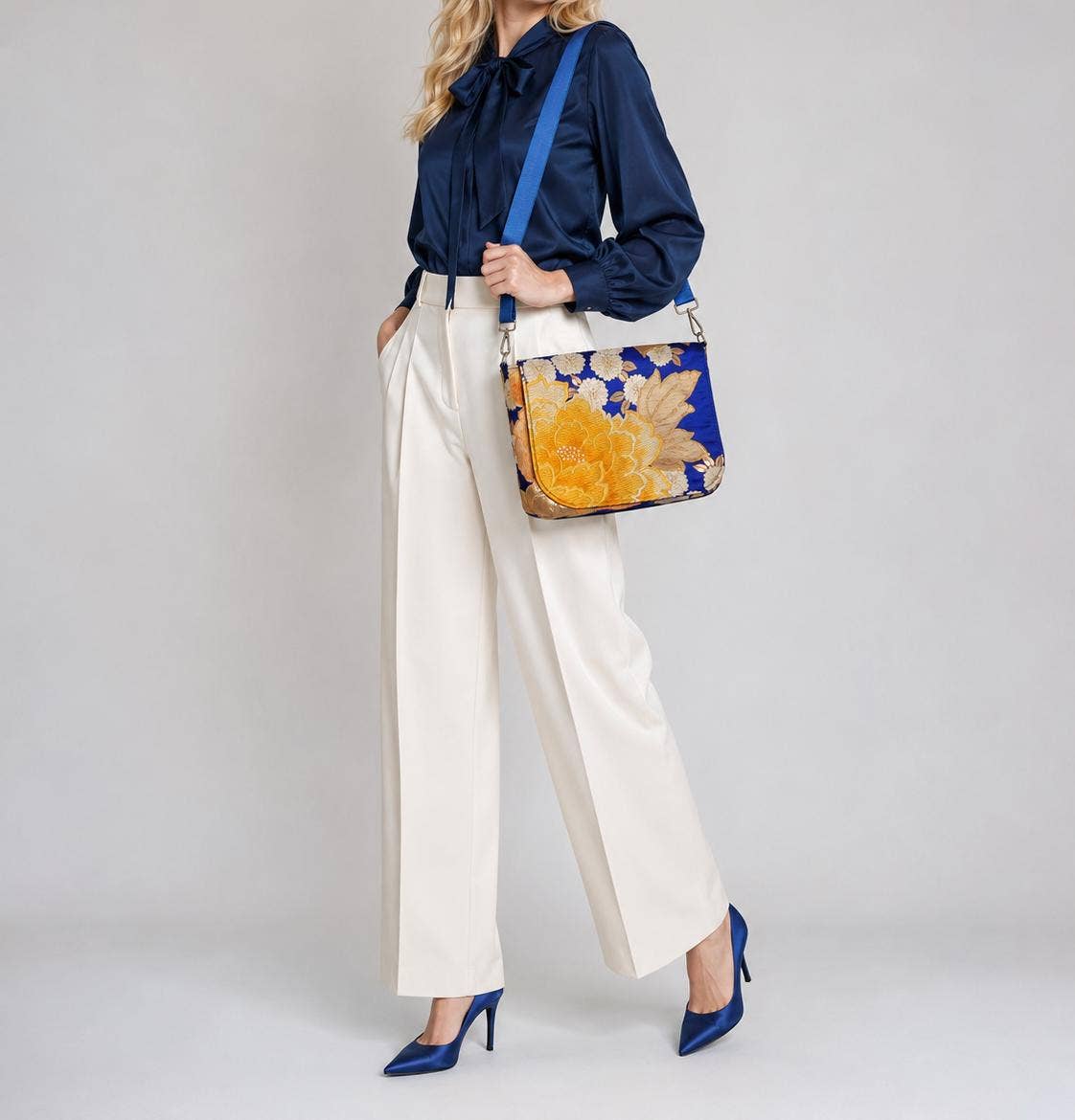 One-of-a-Kind Peony & Cherry Blossom Vintage Obi Silk Bag