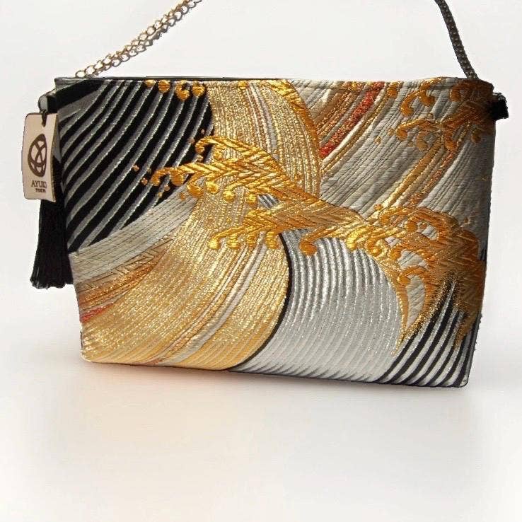 One-of-a-Kind Tatsu-Nami Vintage Obi Silk Shoulder Bag