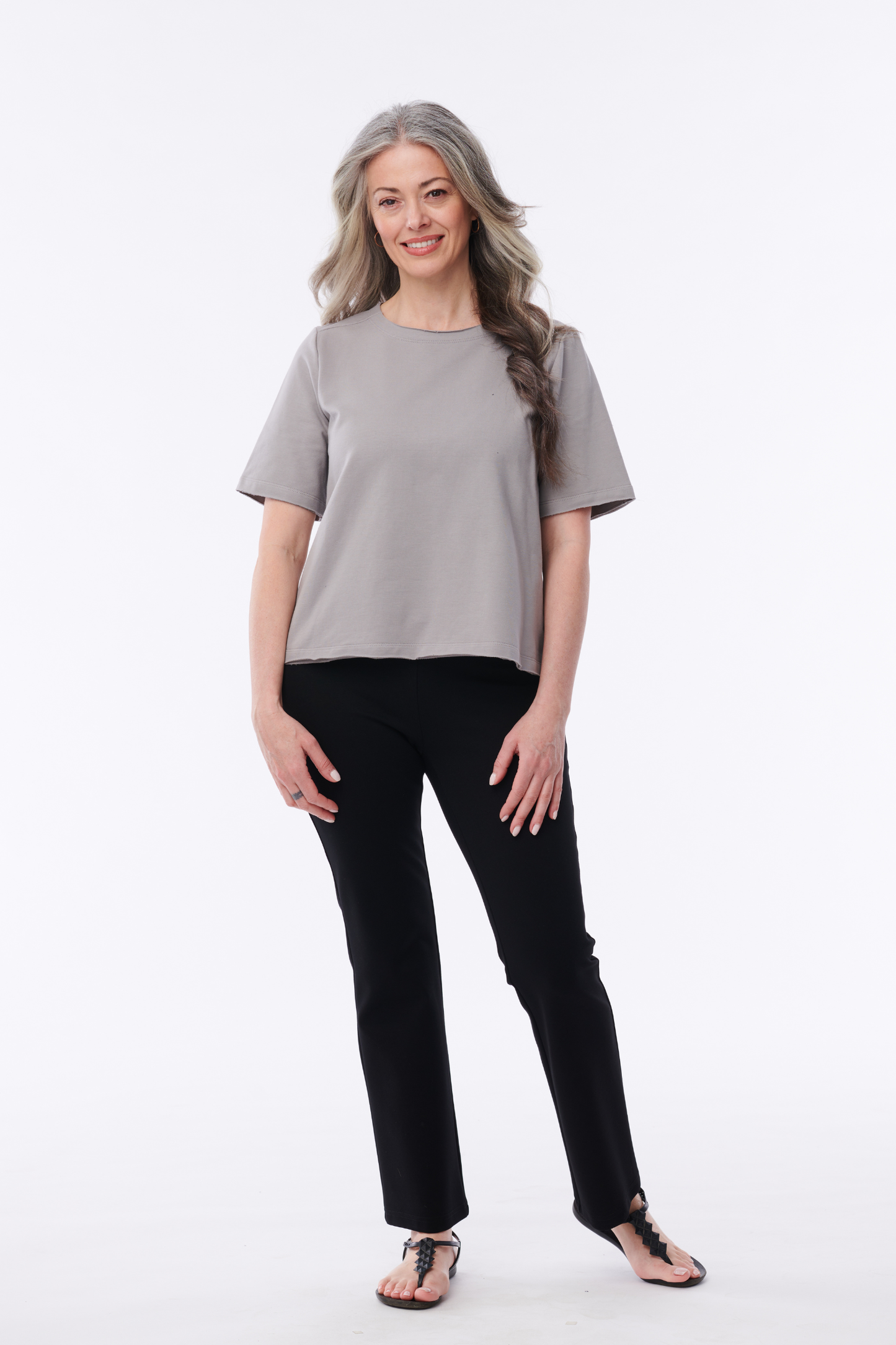 Barcelona French Terry Short Sleeve Top - Helene Clarkson Design