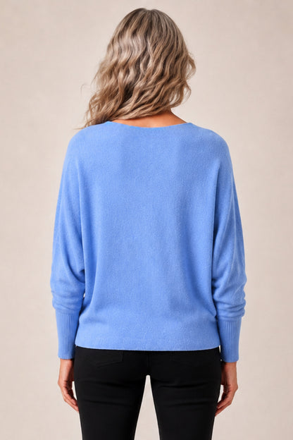 Cashmere-Blend Batwing Sweater