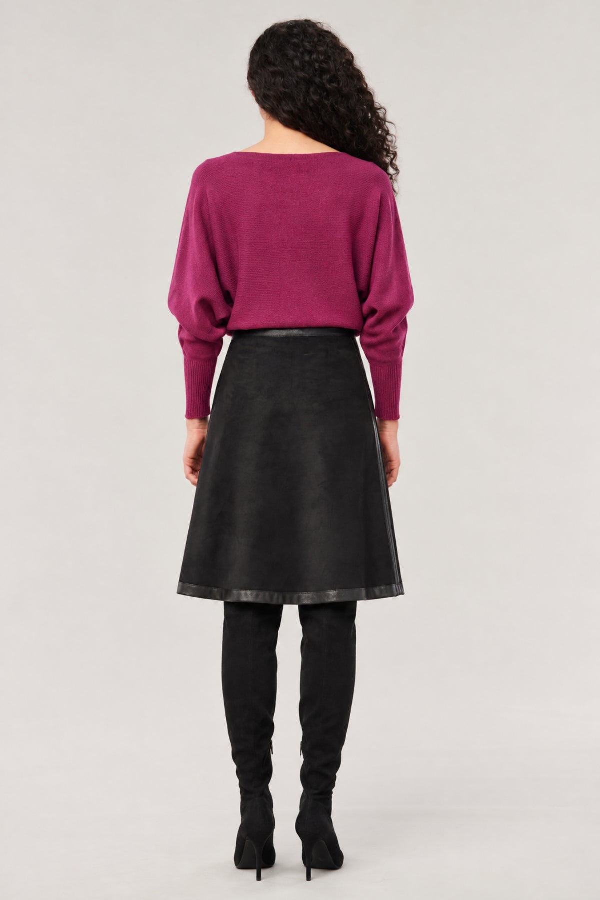 Halle Reversible Vegan Leather & Vegan Suede Skirt - Helene Clarkson Design