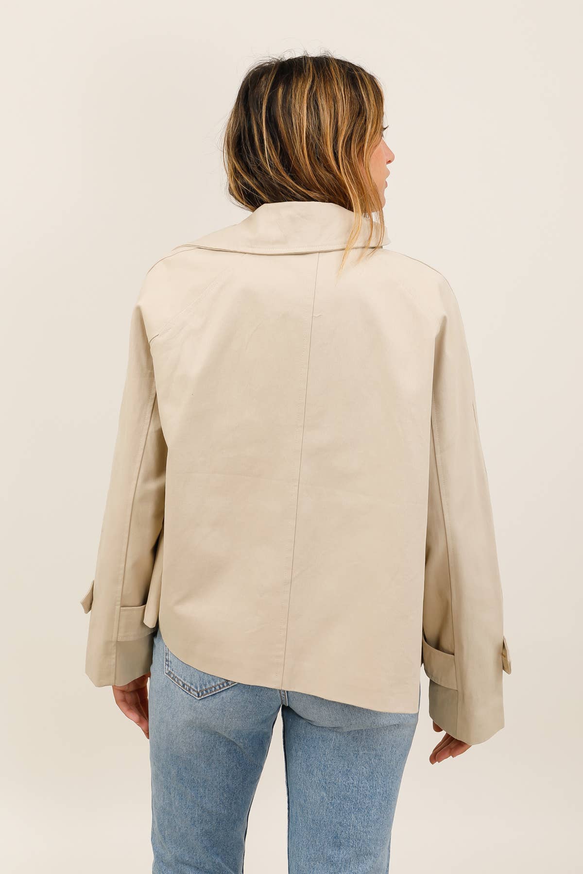 Cropped Cotton Trench Jacket - Helene Clarkson Design