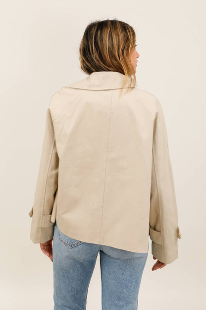 Cropped Cotton Trench Jacket - Helene Clarkson Design
