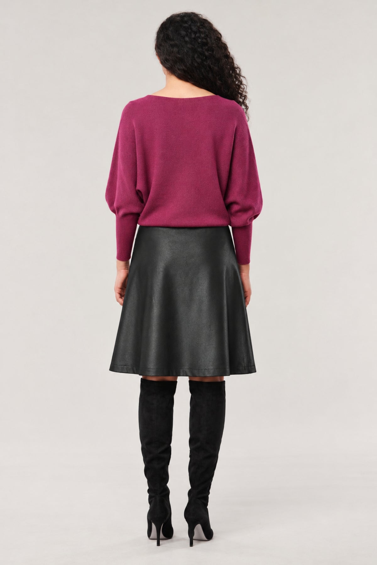 Halle Reversible Vegan Leather & Vegan Suede Skirt - Helene Clarkson Design