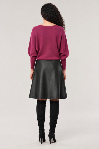 Halle Reversible Vegan Leather & Vegan Suede Skirt - Helene Clarkson Design