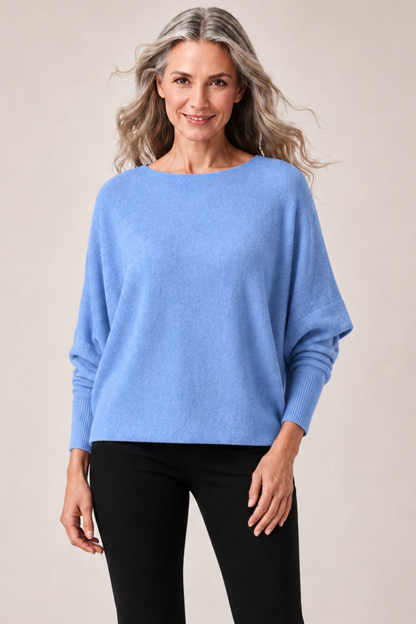 Cashmere-Blend Batwing Sweater
