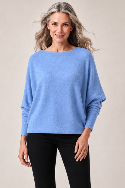 Cashmere-Blend Batwing Sweater