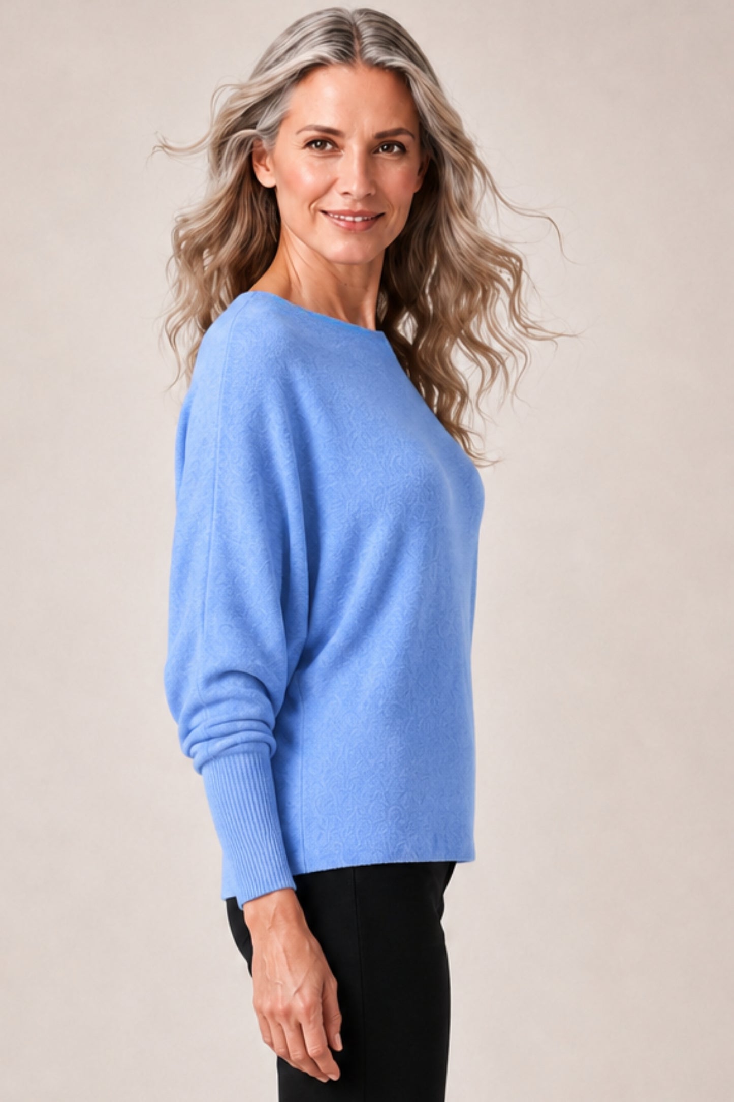 Cashmere-Blend Batwing Sweater