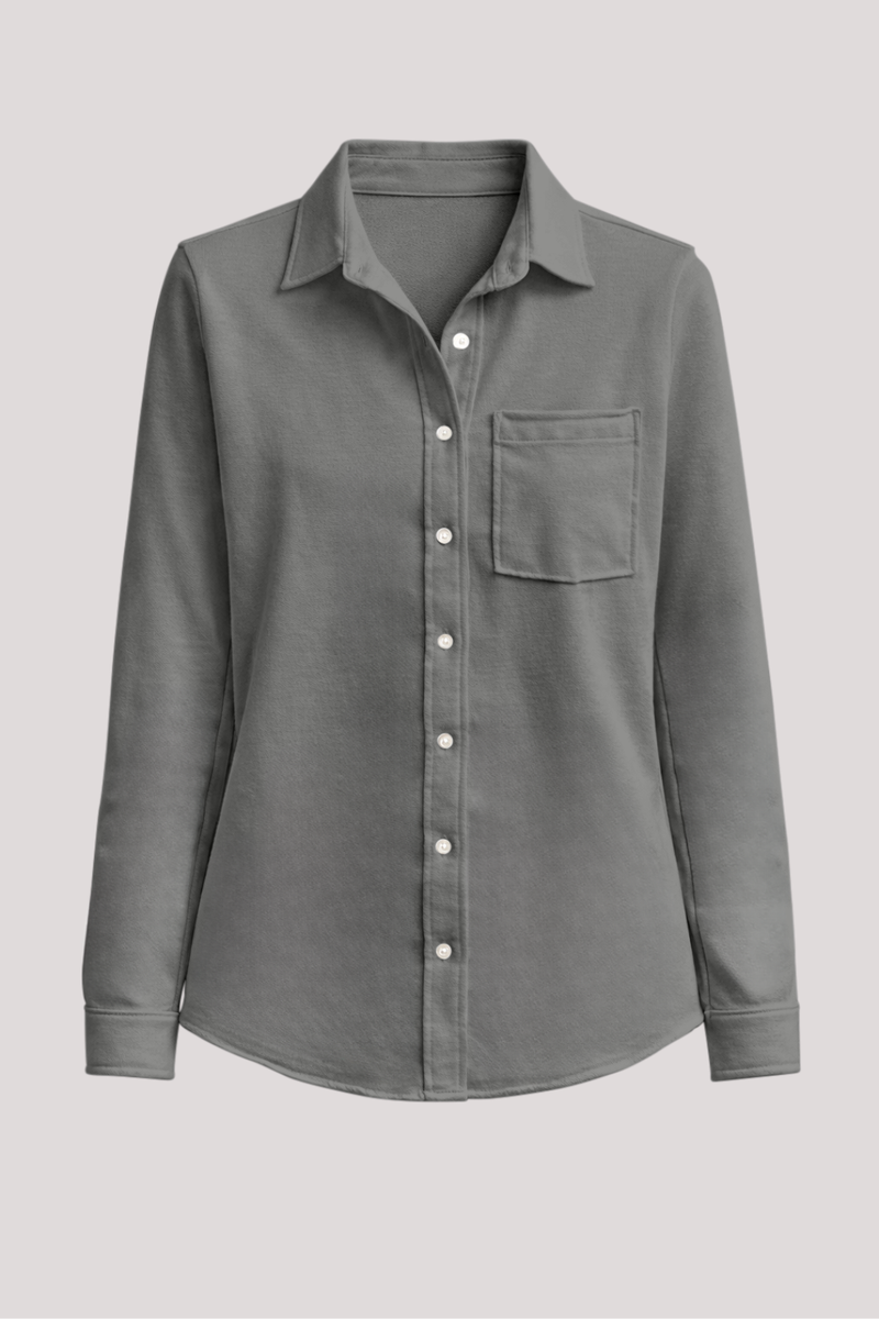 Alexandra French Terry Button Down Shirt