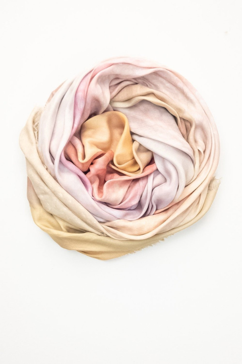 Oversized Square Italian Cashmere Blend Scarf - Lotus - Helene Clarkson Design