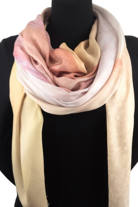 Oversized Square Italian Cashmere Blend Scarf - Lotus - Helene Clarkson Design