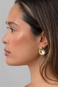 La Pierre Geometric Stud Earrings – Bold 14K Gold or Sterling Silver Statement by DRAE - Helene Clarkson Design