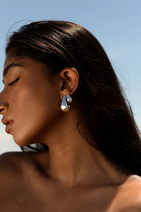 Soho Earrings – 14K Gold or Silver-Plated Dewdrop Hoops by DRAE - Helene Clarkson Design