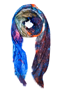 Oversized Rectangular Italian Cashmere Blend Scarf - Jaffa Abstract - Helene Clarkson Design